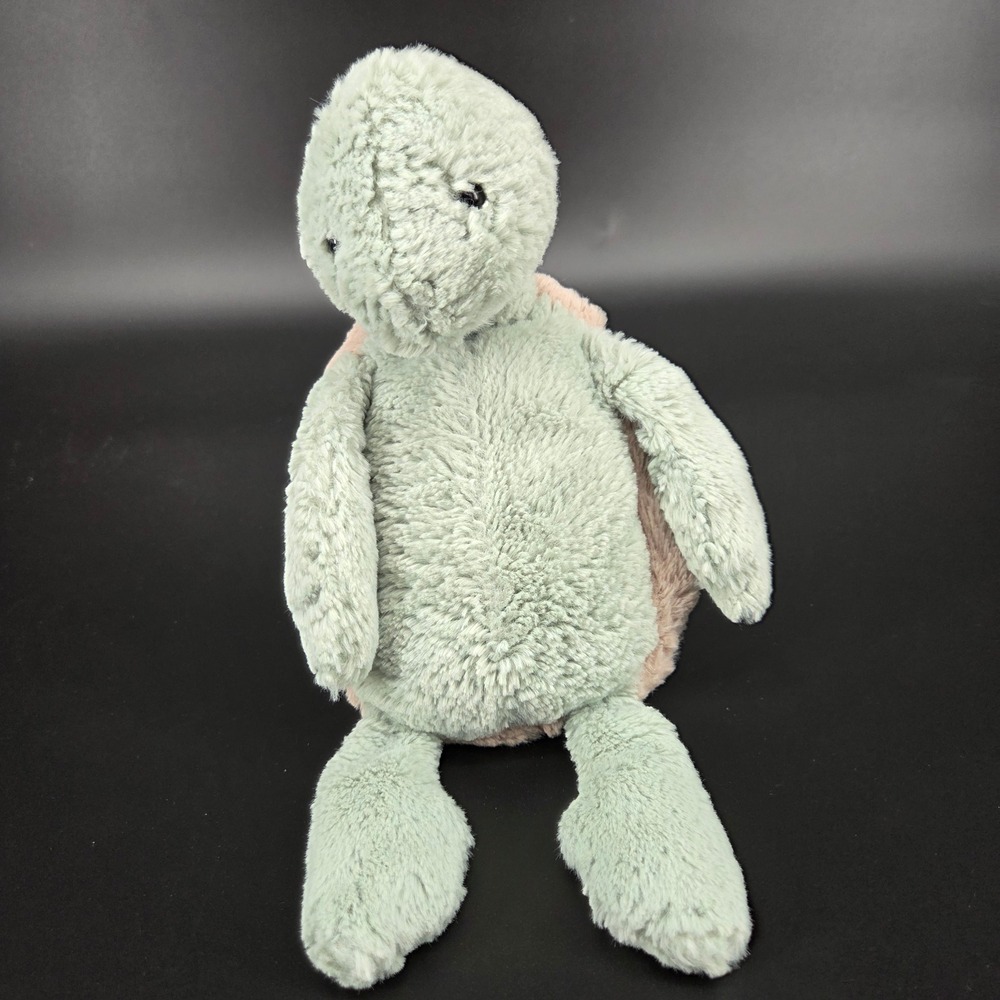 Jellycat Tumbletuft Turtle Plush Sage Green Pink Stuffed Animal London 8 Inch